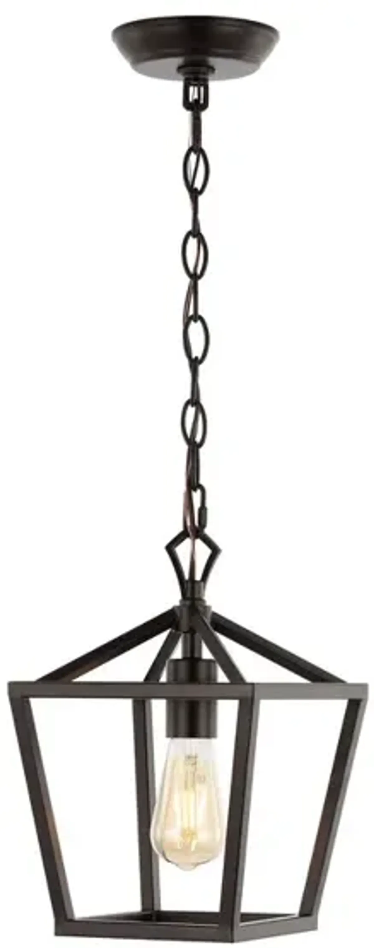 Oslin 1-Light Vintage Farmhouse Iron Chain Pagoda LED Pendant