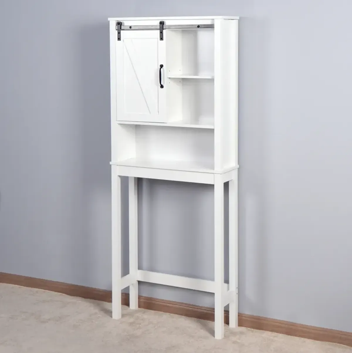 Over-The-Toilet Storage Cabinet, Space-Saving Bathroom Cabinet, With Adjustable Shelves