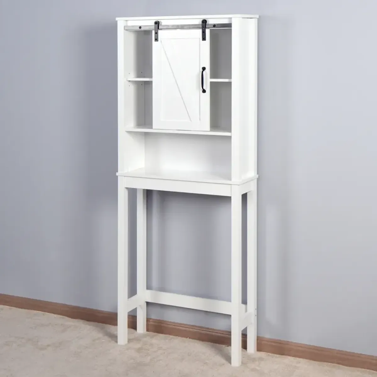 Over-The-Toilet Storage Cabinet, Space-Saving Bathroom Cabinet, With Adjustable Shelves