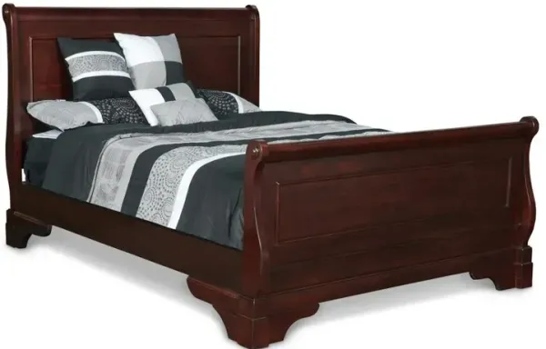 New Classic Furniture Furniture Versailles Solid Wood King Bed in Bordeaux Cherry