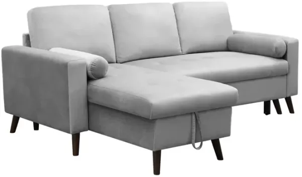 88" Reversible Pull Out Sleeper Sectional Storage Sofa Bed, Corner Sofa-Bed With Storage Chair