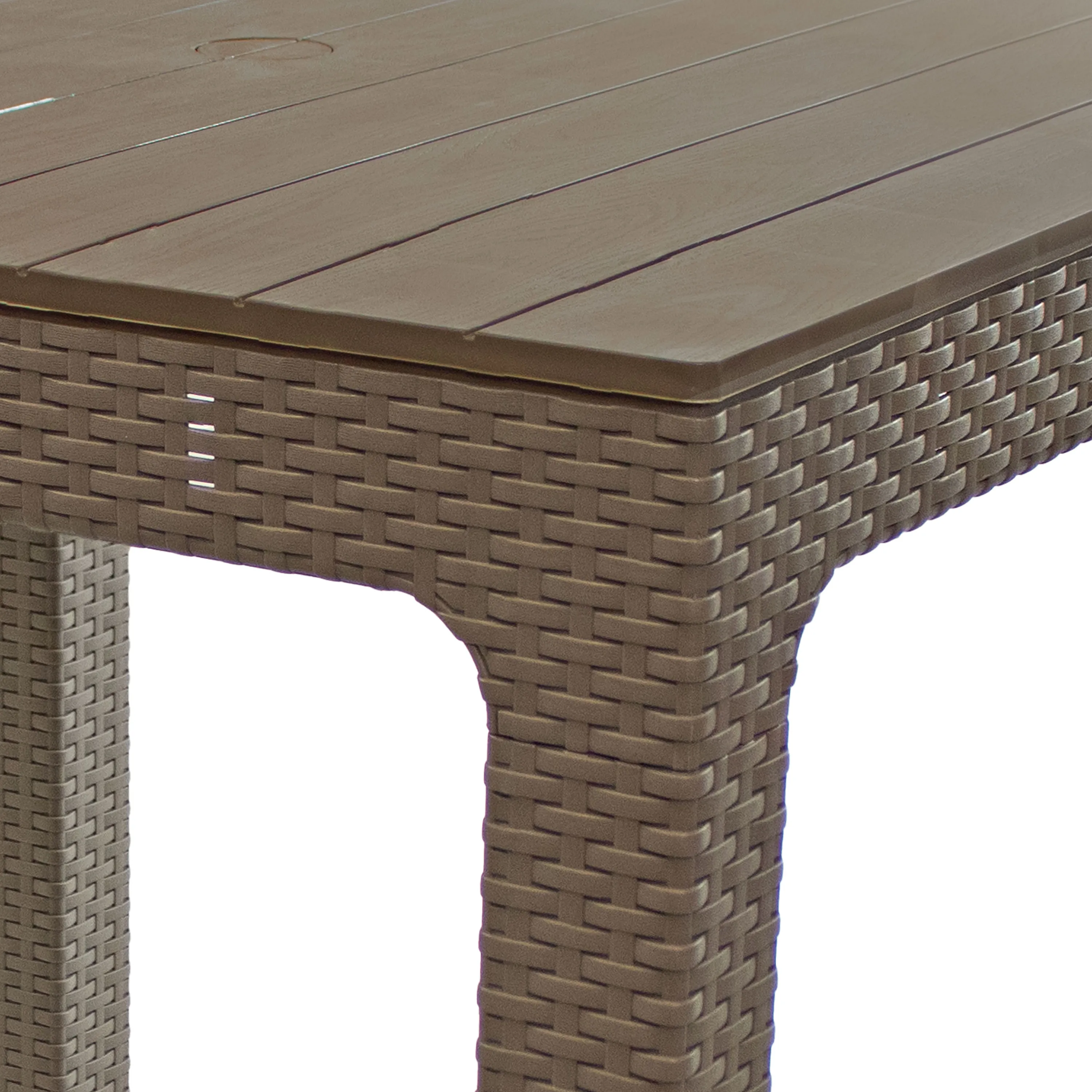 Sunnydaze Square Polypropylene Outdoor Dining Table - Champagne - 29.5 in