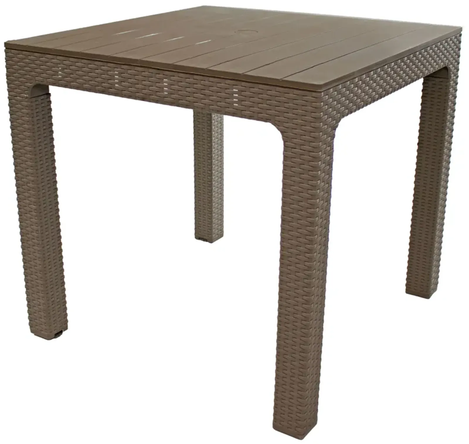 Sunnydaze Square Polypropylene Outdoor Dining Table - Champagne - 29.5 in