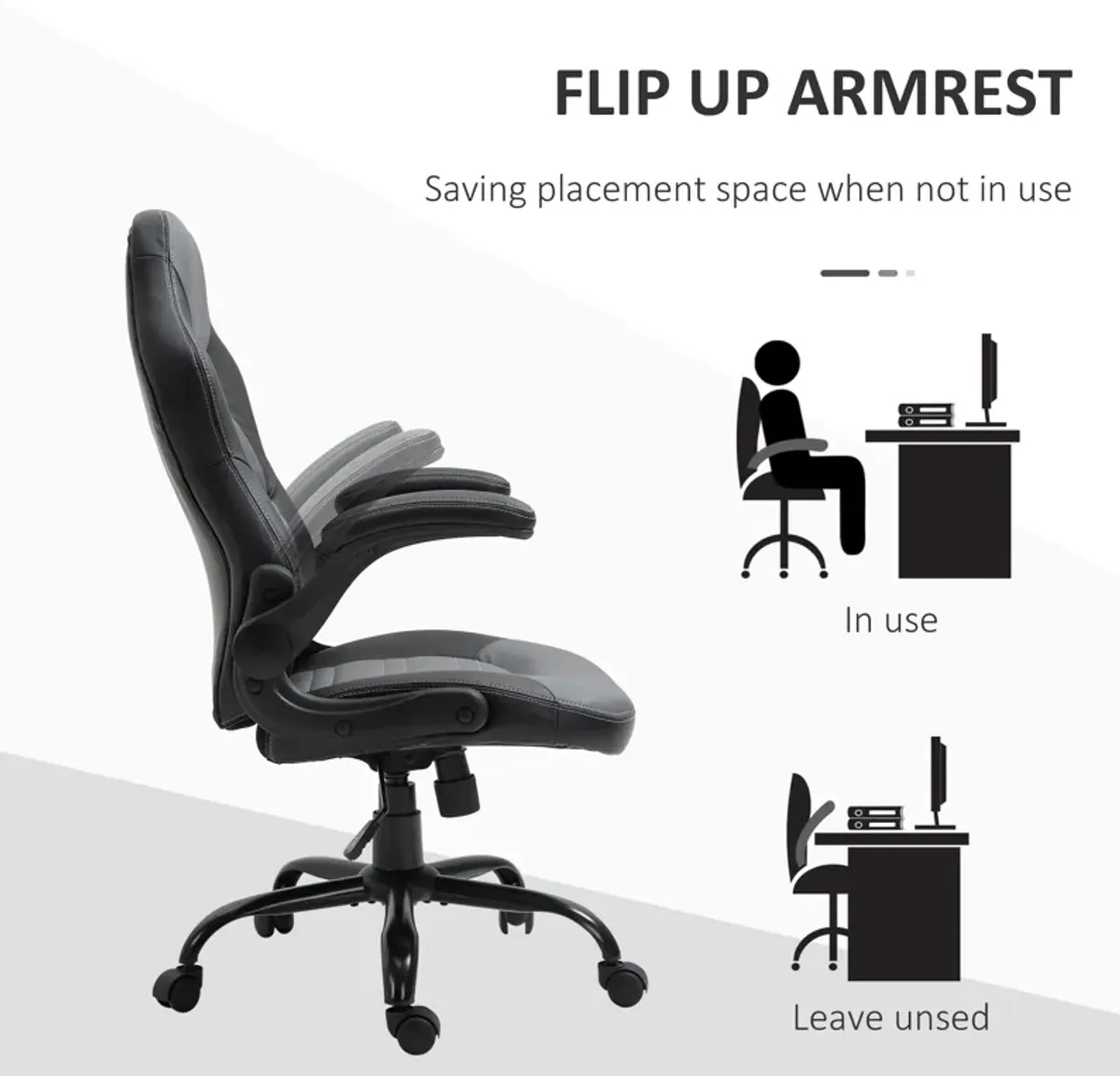 Gamer's Throne: Swivel Racing Chair with Flip-Up Armrest