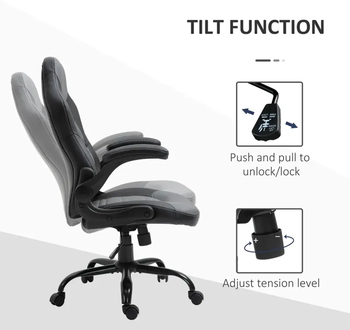 Gamer's Throne: Swivel Racing Chair with Flip-Up Armrest