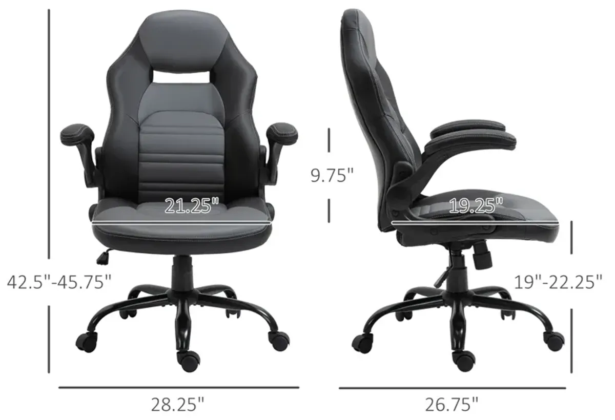 Gamer's Throne: Swivel Racing Chair with Flip-Up Armrest