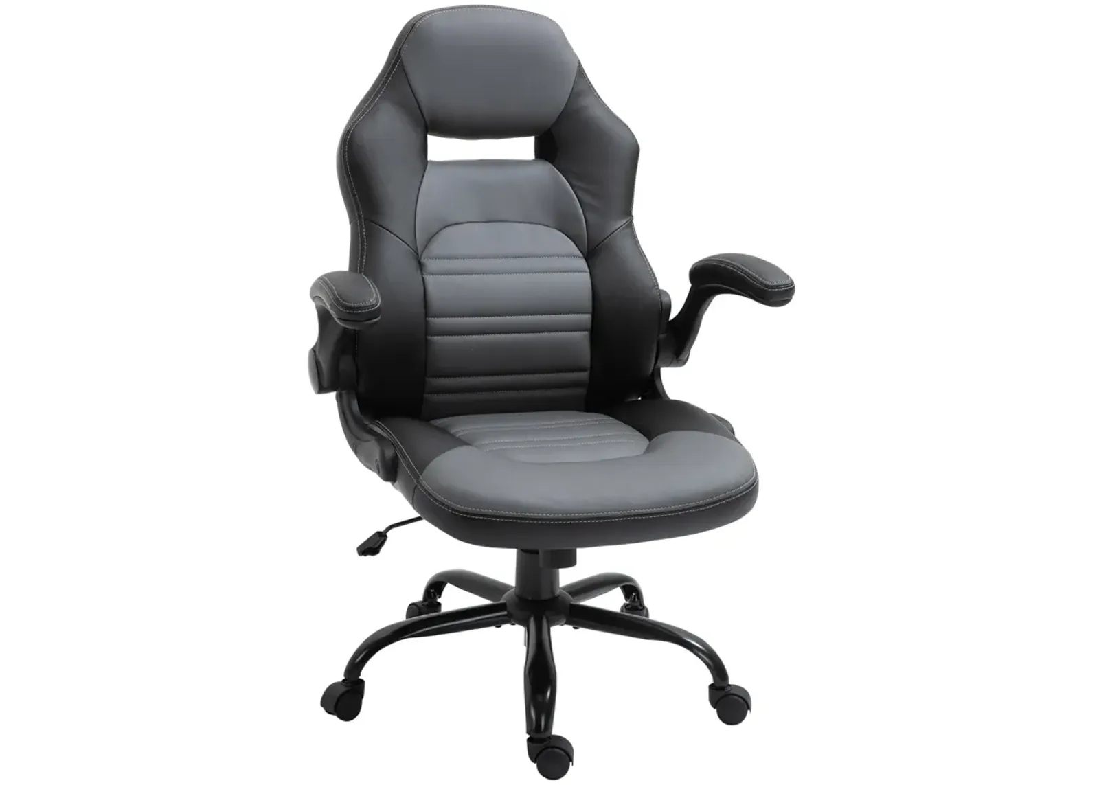 Gamer's Throne: Swivel Racing Chair with Flip-Up Armrest