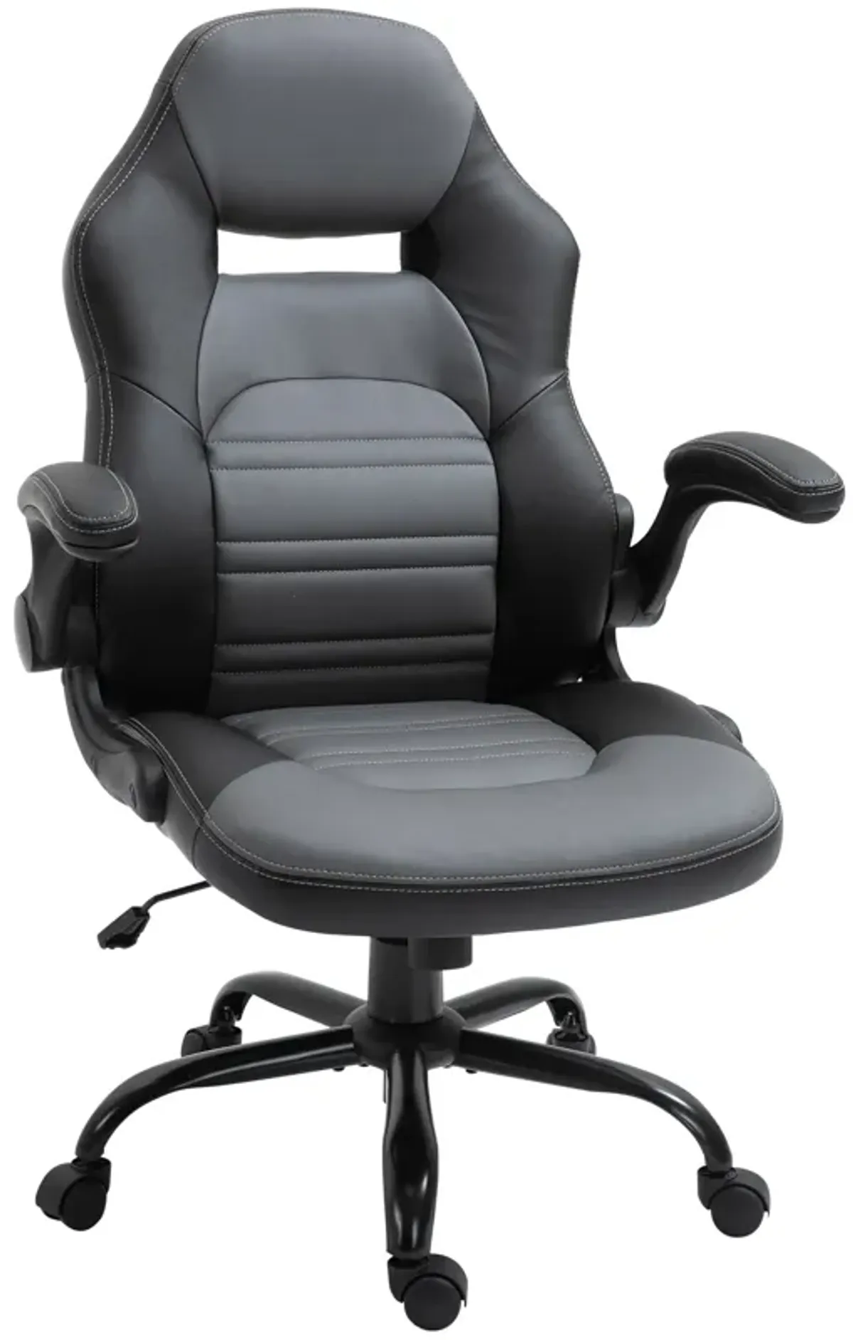 Gamer's Throne: Swivel Racing Chair with Flip-Up Armrest