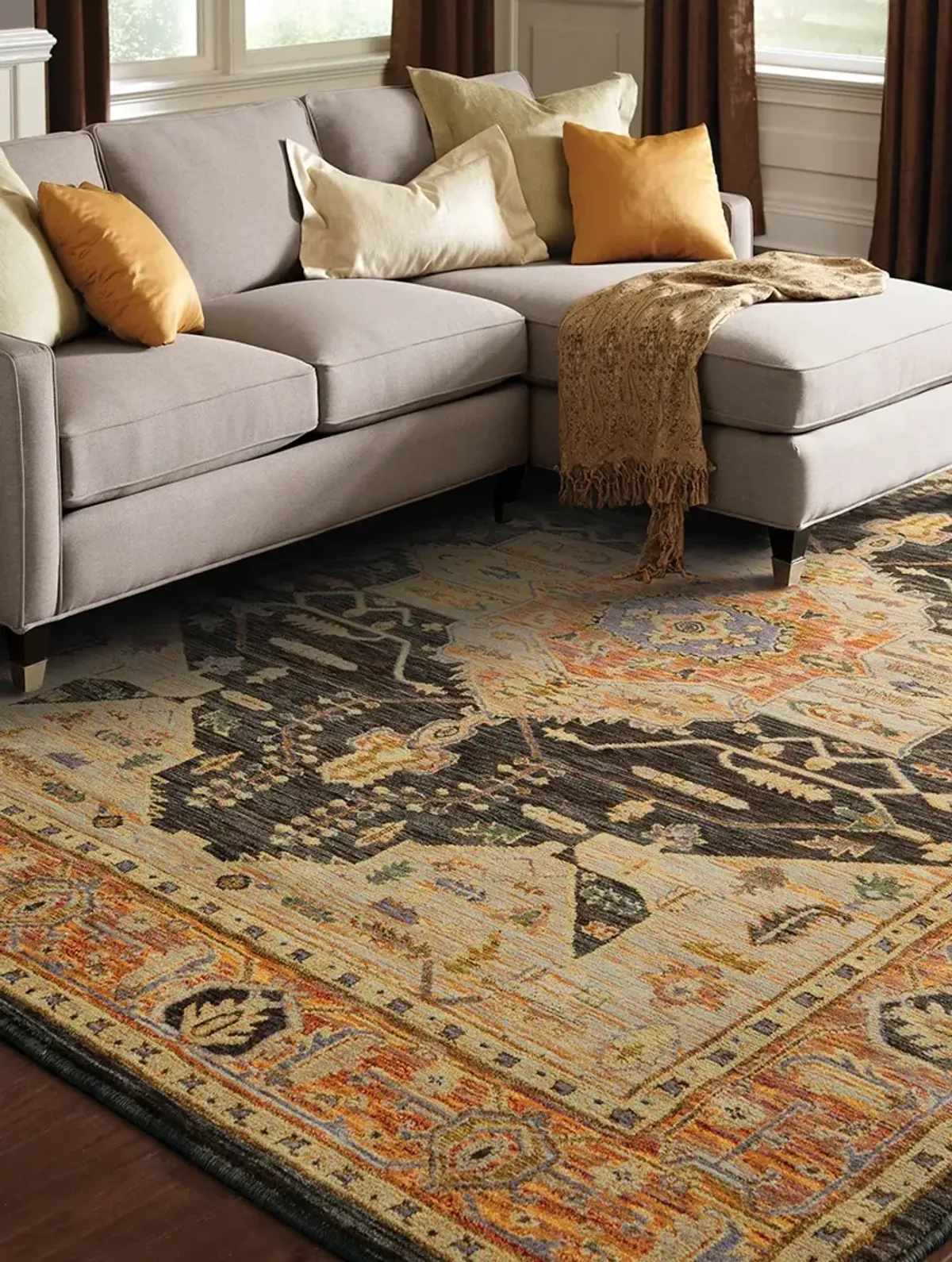 Andorra 6'7" x 9'6" Gold Rug