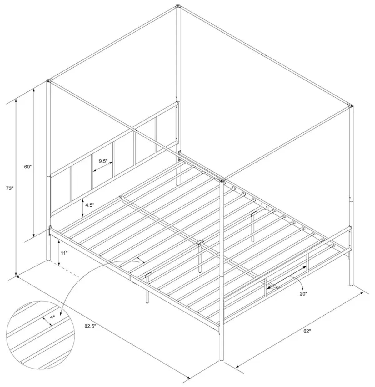 Novogratz Marion Canopy Bed