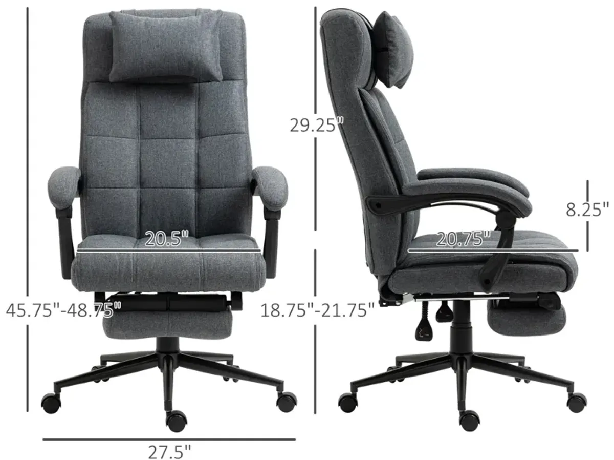 Dark Grey Executive Comfort: Reclining High-Back Swivel Chair