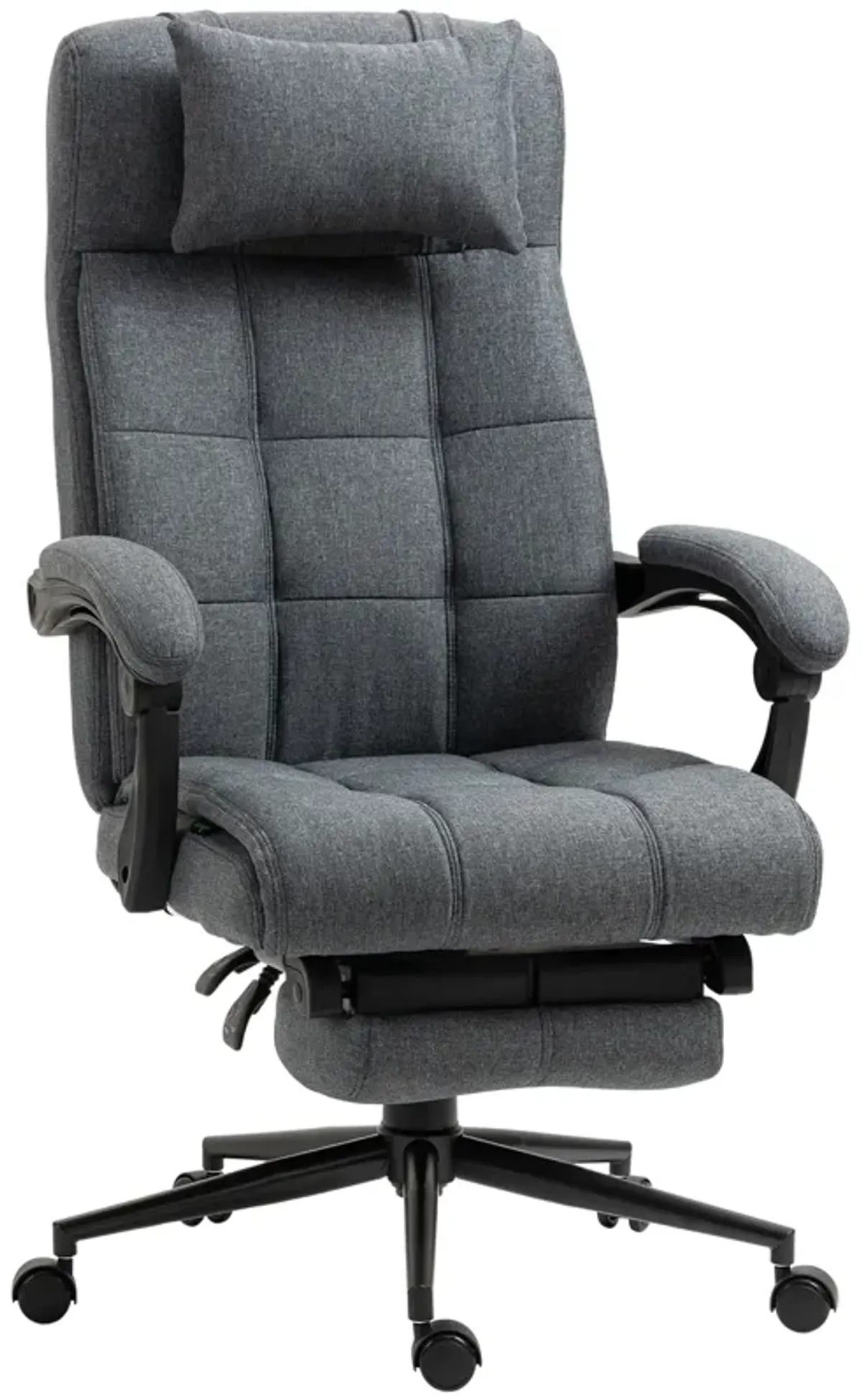 Dark Grey Executive Comfort: Reclining High-Back Swivel Chair