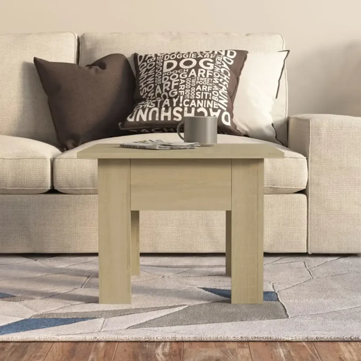 vidaXL Coffee Table Sonoma Oak 21.7"x21.7"x16.5" Chipboard