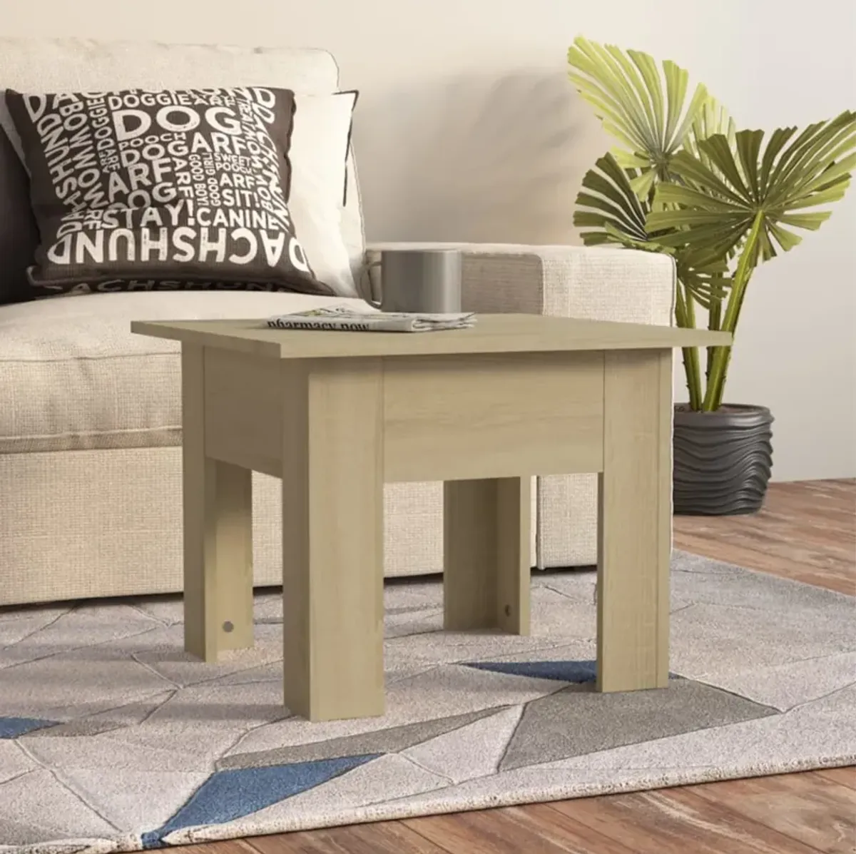 vidaXL Coffee Table Sonoma Oak 21.7"x21.7"x16.5" Chipboard