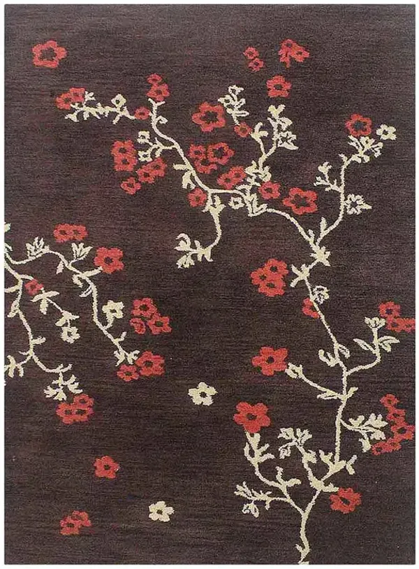 RUGSOTIC CARPETS HAND TUFTED WOOL ECO-FRIENDLY AREA RUGS  - 5'x8', Rectangle Shape, Brown, Floral Modern Design, High Pile Thick Handmade Anti Skid Area Rugs for Living Room, Bed Room (K00916)