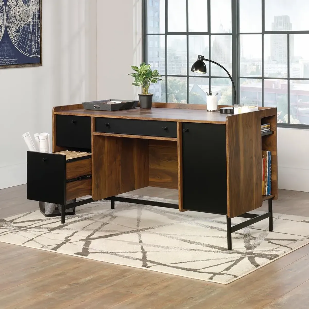 Sauder Harvey Park Double Ped Desk Gw