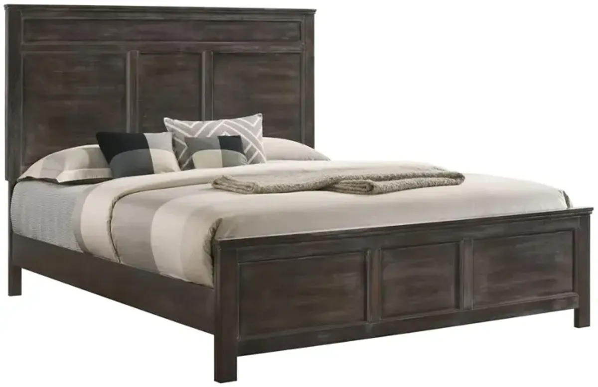 New Classic Furniture Furniture Andover Traditional King Wood Bed in Nutmeg