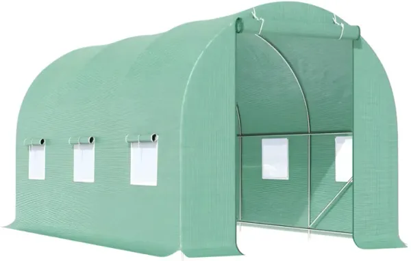 Outdoor Greenhouse with Steel Frame and PE Cover – Perfect for Growing Plants Outdoors