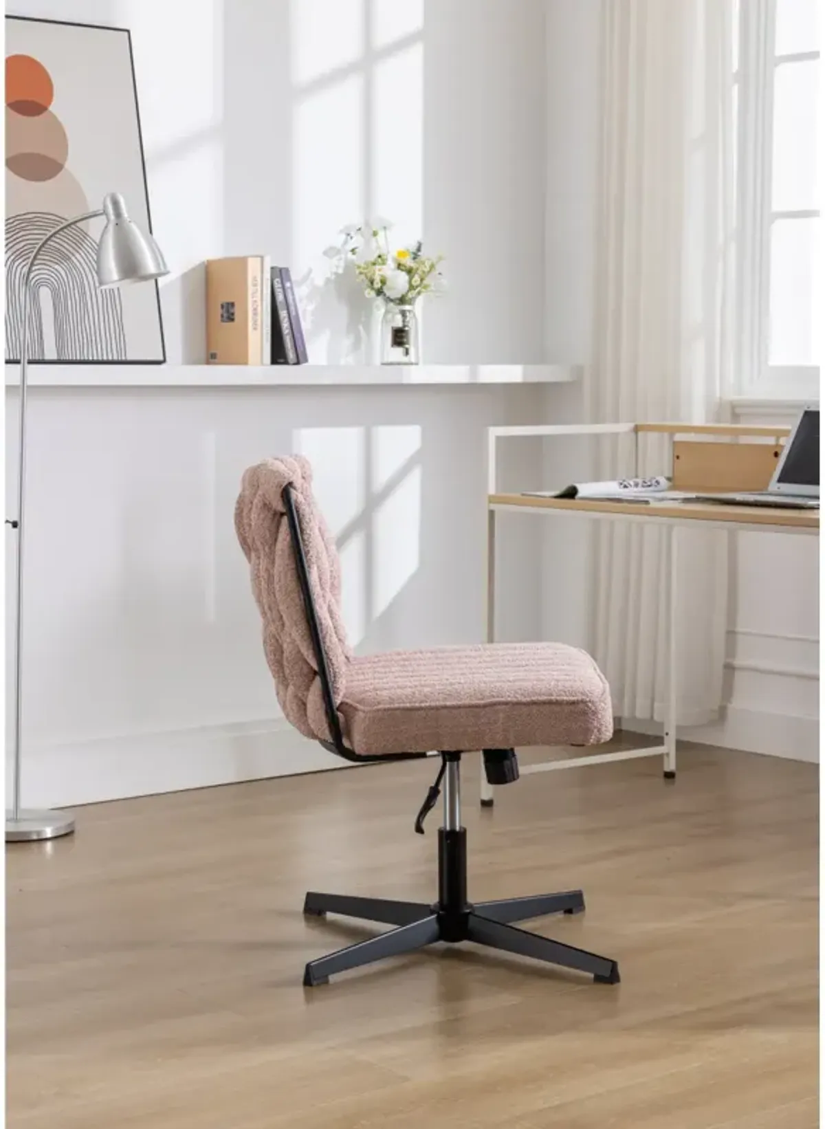 Armless Office Desk Chair No Wheels