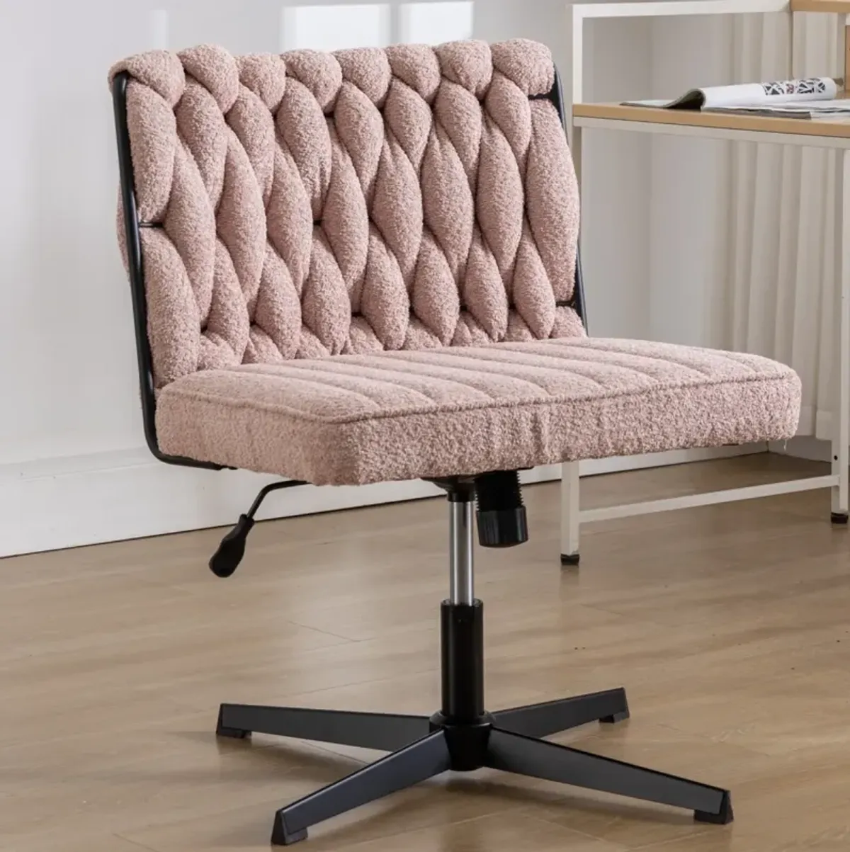 Armless Office Desk Chair No Wheels