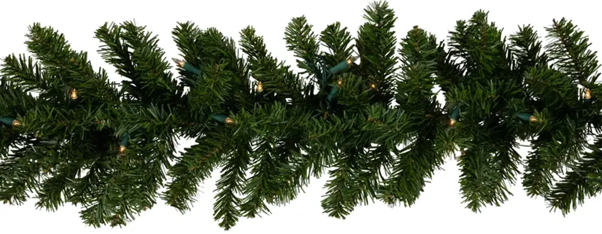 50' x 10" Pre-Lit Canadian Pine Commercial Artificial Christmas Garland  Clear Lights