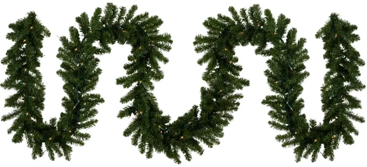 50' x 10" Pre-Lit Canadian Pine Commercial Artificial Christmas Garland  Clear Lights