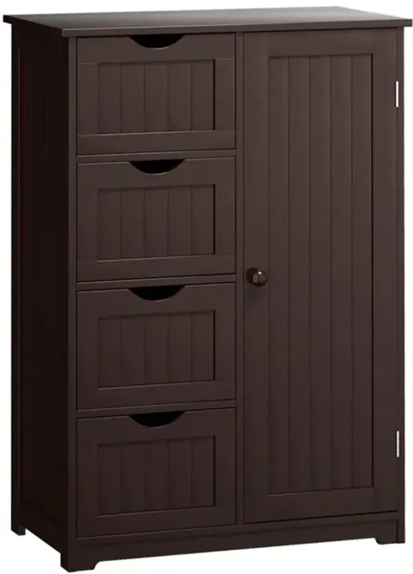 Standing Indoor Wooden Cabinet with 4 Drawers
