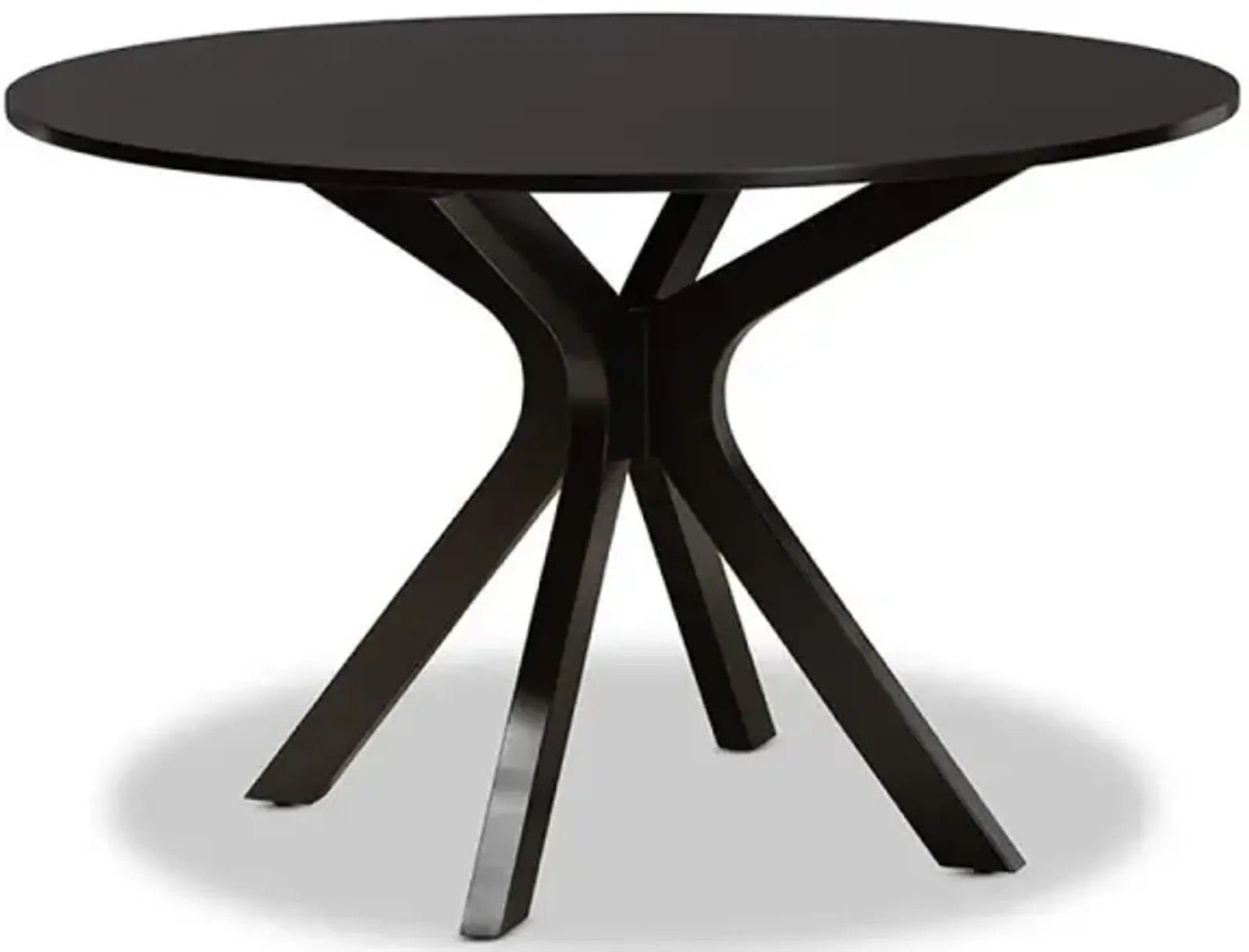 Dark Brown Finished 45-Inch-Wide Round Wood Dining Table