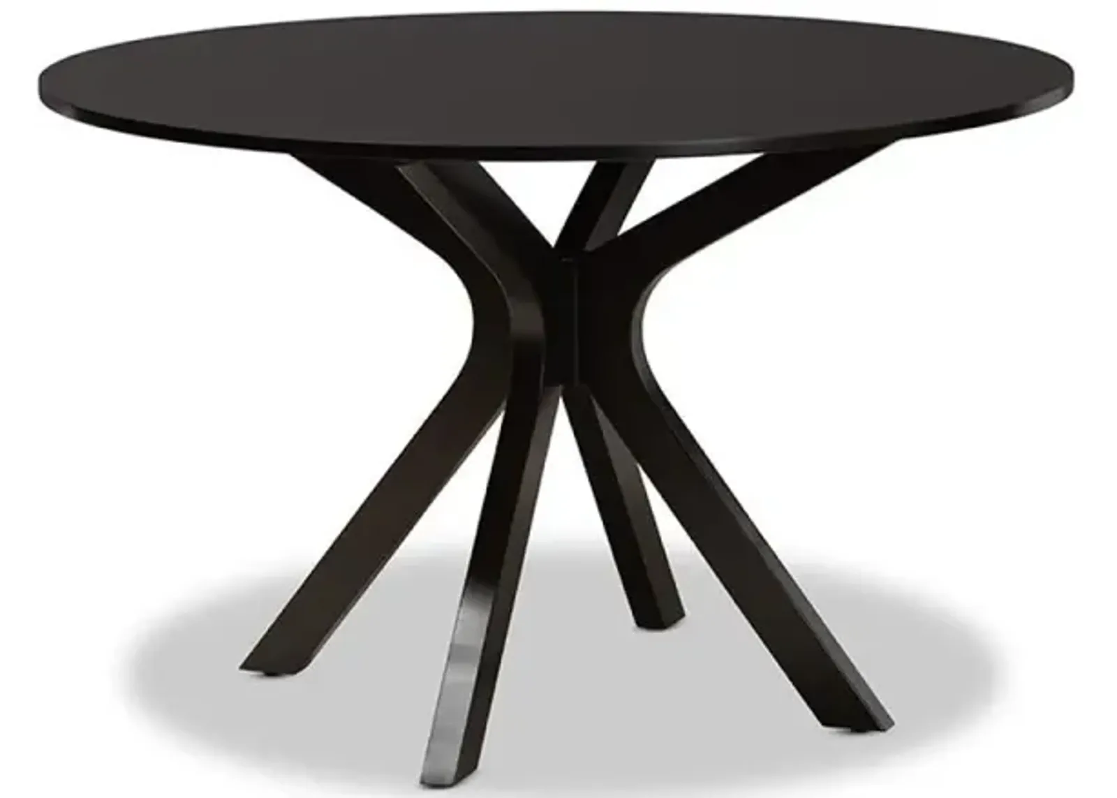 Dark Brown Finished 45-Inch-Wide Round Wood Dining Table