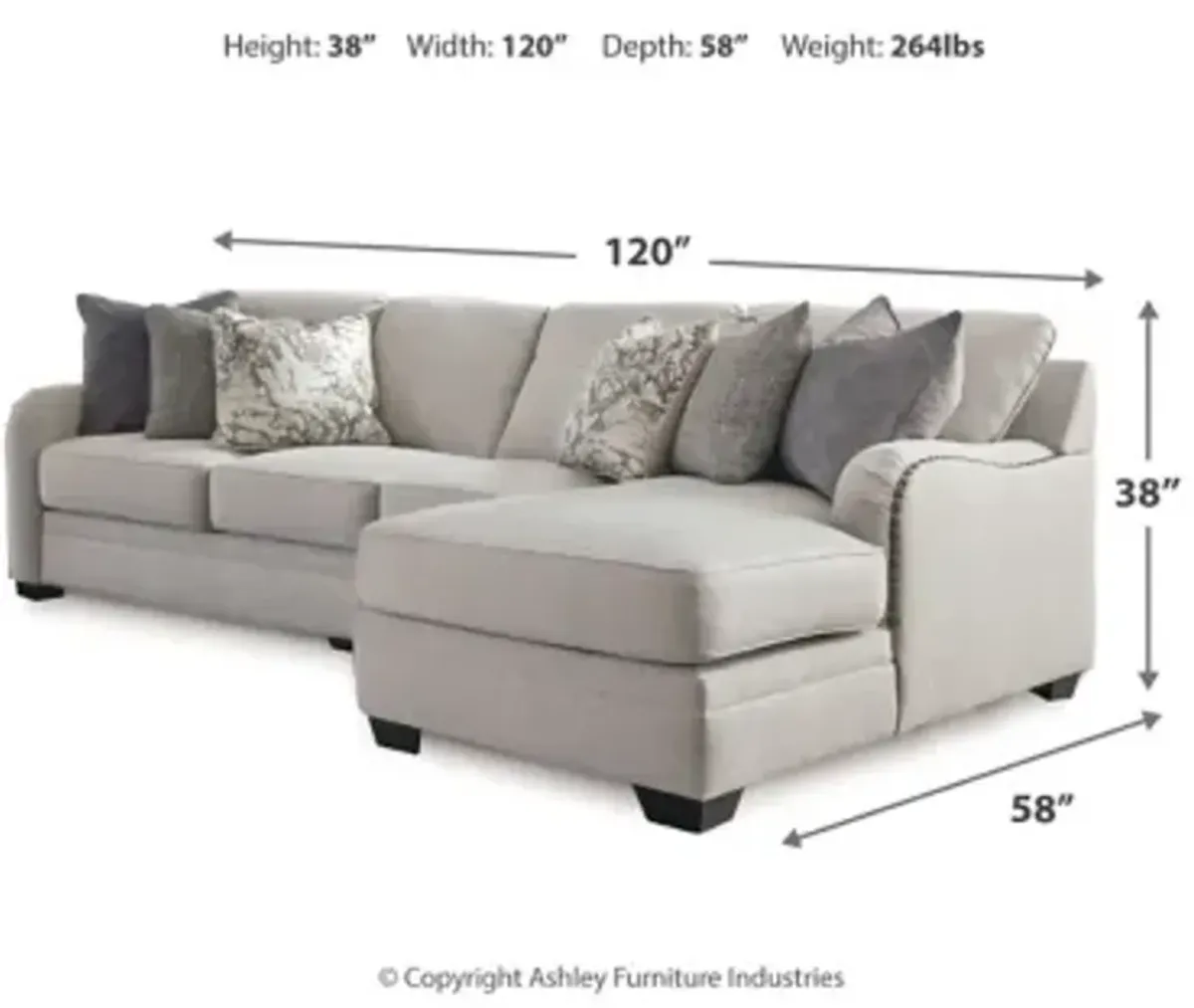 Dellara 3-Piece Sectional with Chaise