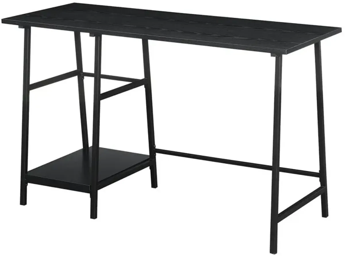 Convenience Concepts Designs2Go Trestle Wood Metal Desk with Removable Shelves