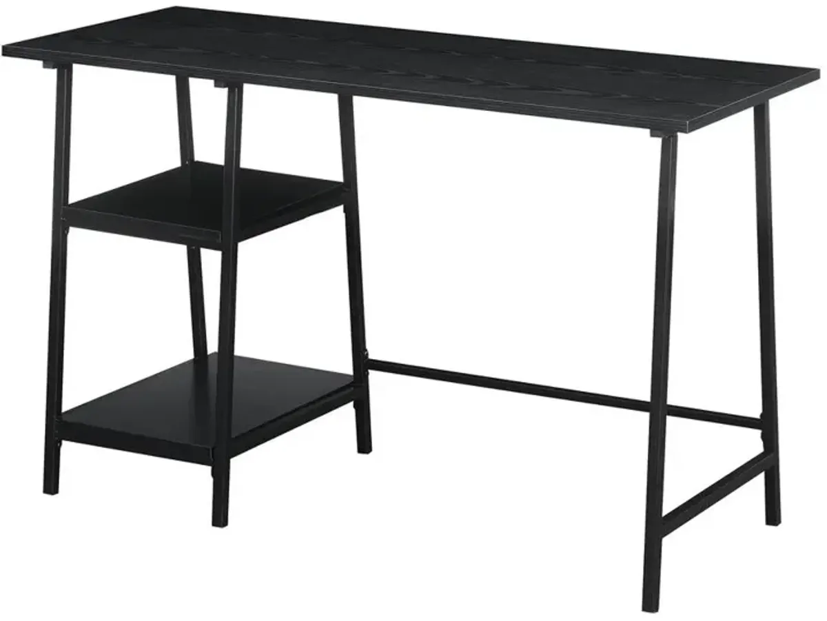 Convenience Concepts Designs2Go Trestle Wood Metal Desk with Removable Shelves