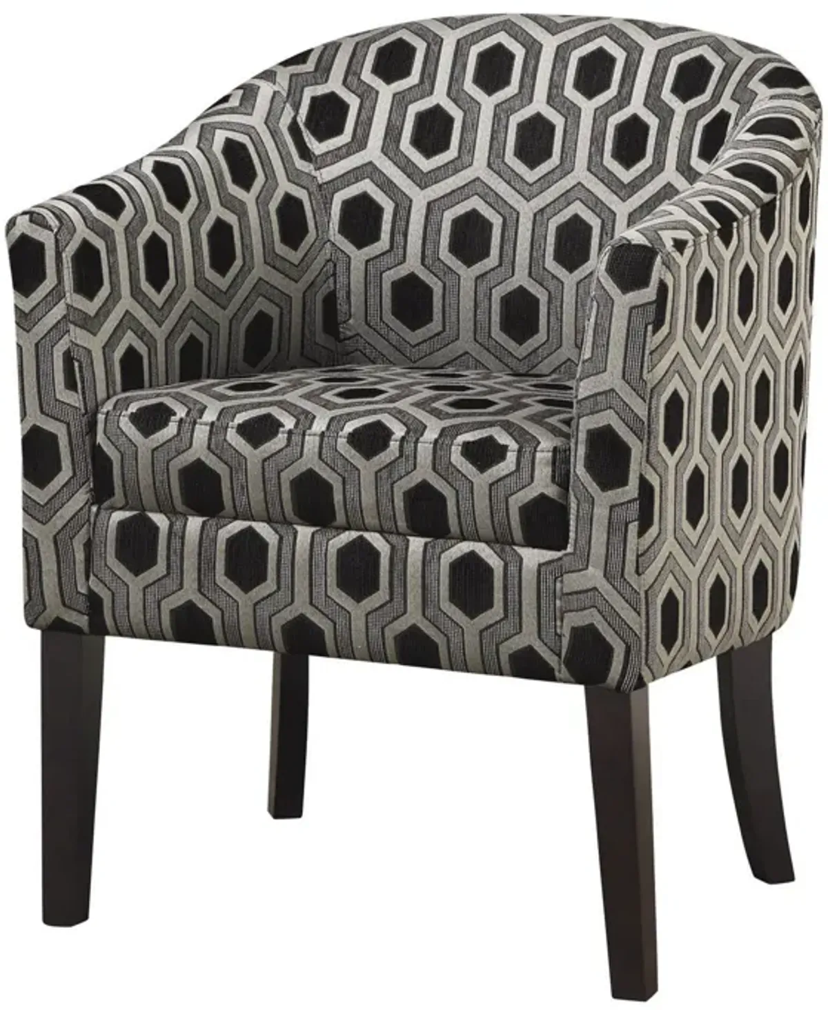 Space Adorner Accent Chair, Gray/Black-Benzara
