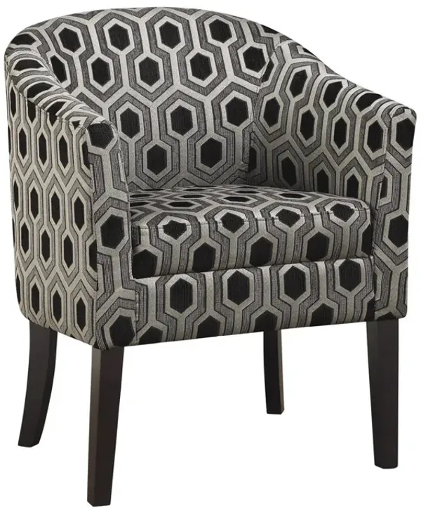 Space Adorner Accent Chair, Gray/Black-Benzara