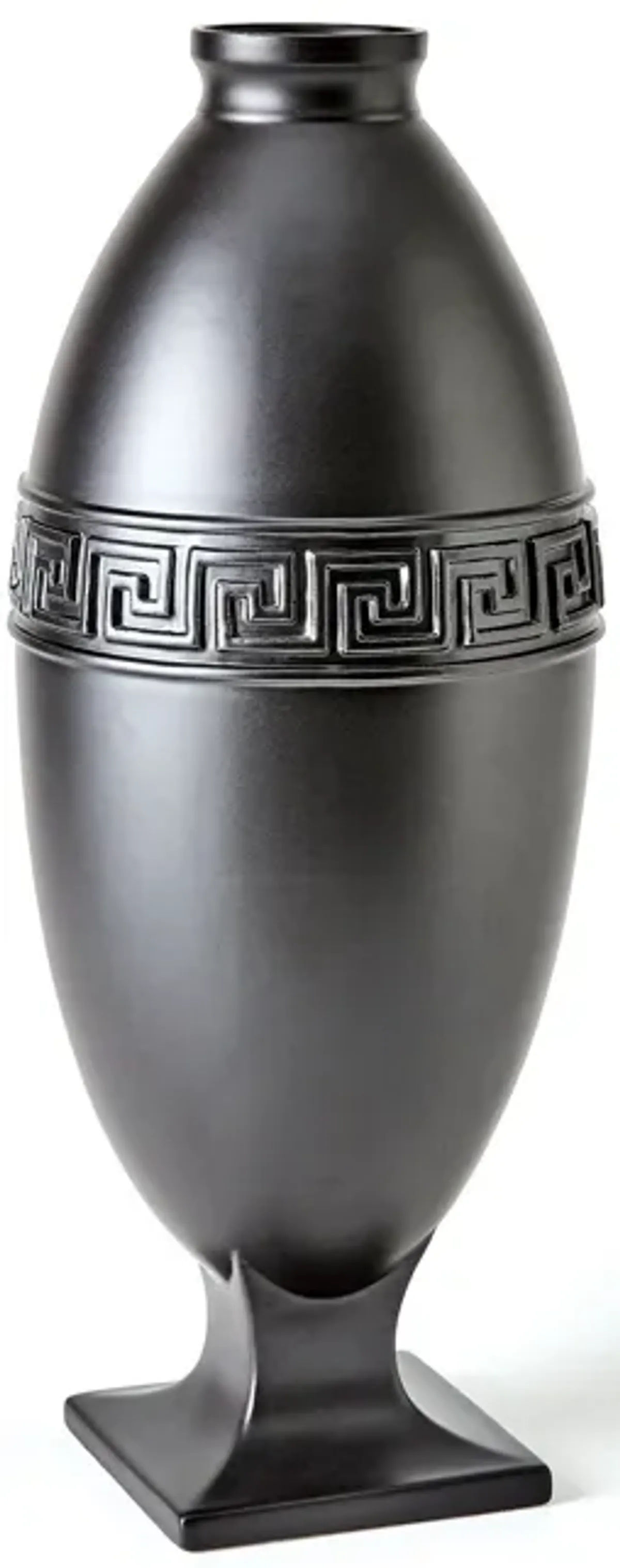 Greek Key Vase-Black-Large