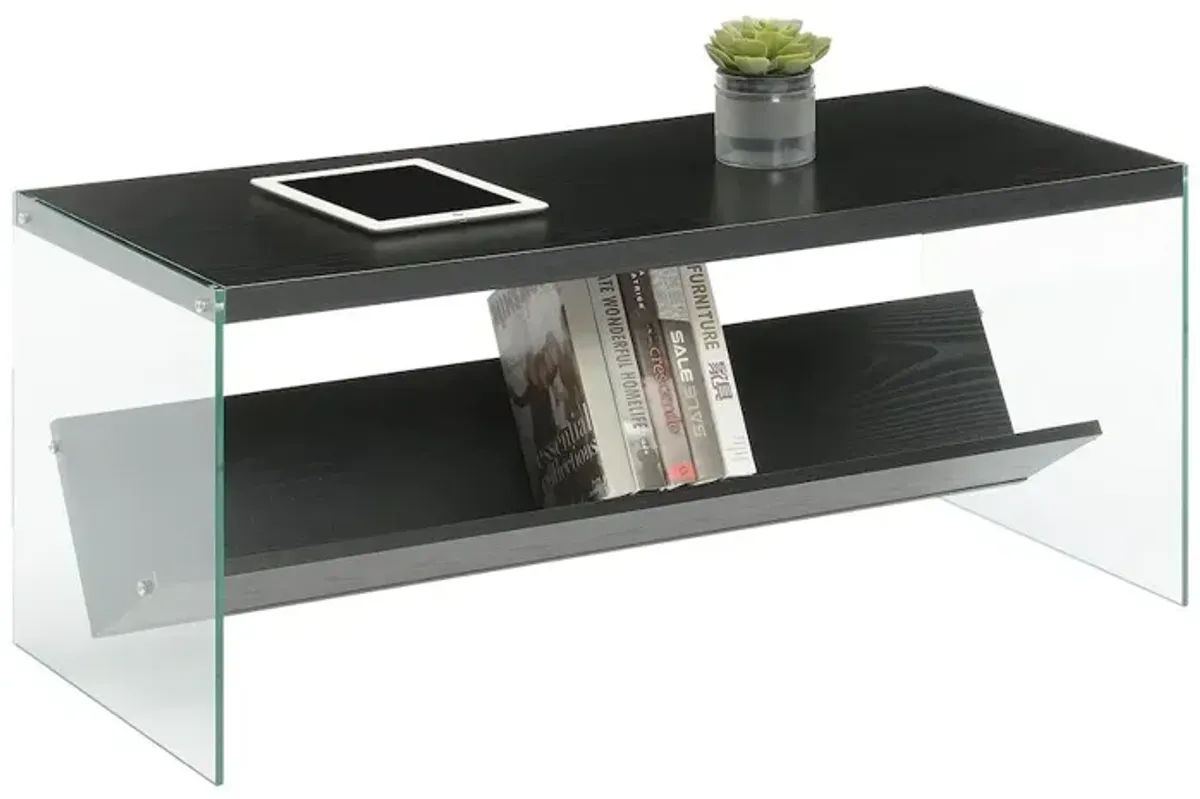 Convenience Concepts SoHo Glass Coffee Table with Shelf