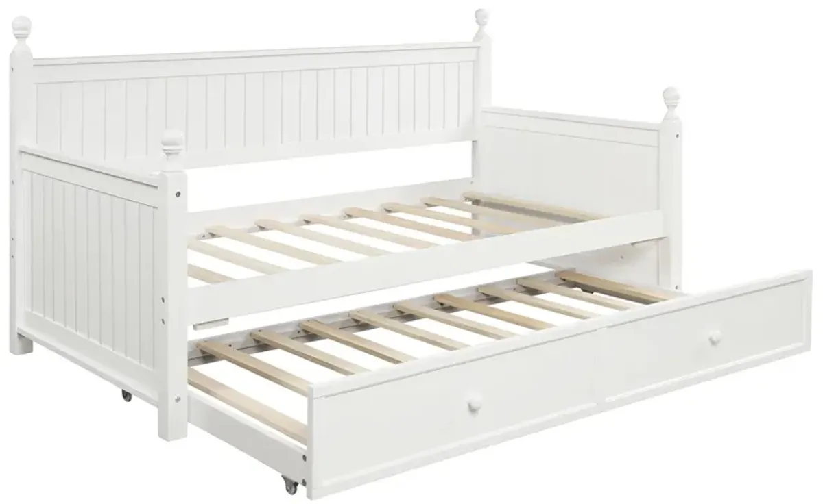 Merax Twin Size Wood Daybed with Twin Size Trundle