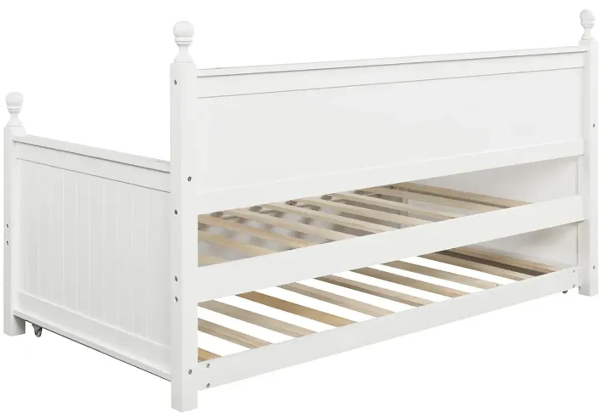 Merax Twin Size Wood Daybed with Twin Size Trundle