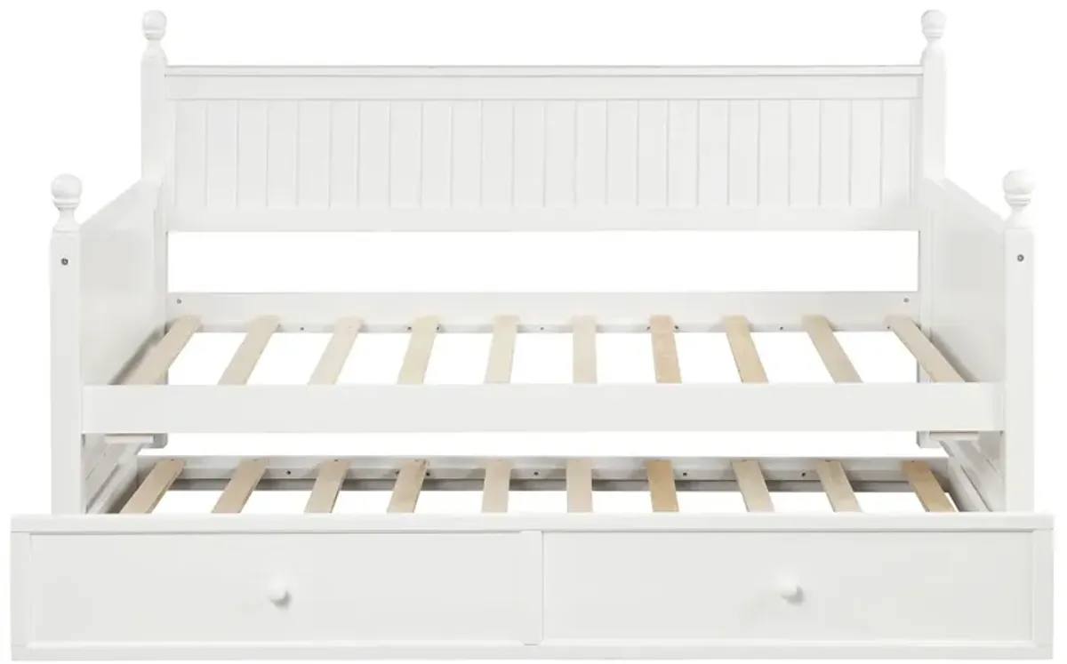 Merax Twin Size Wood Daybed with Twin Size Trundle