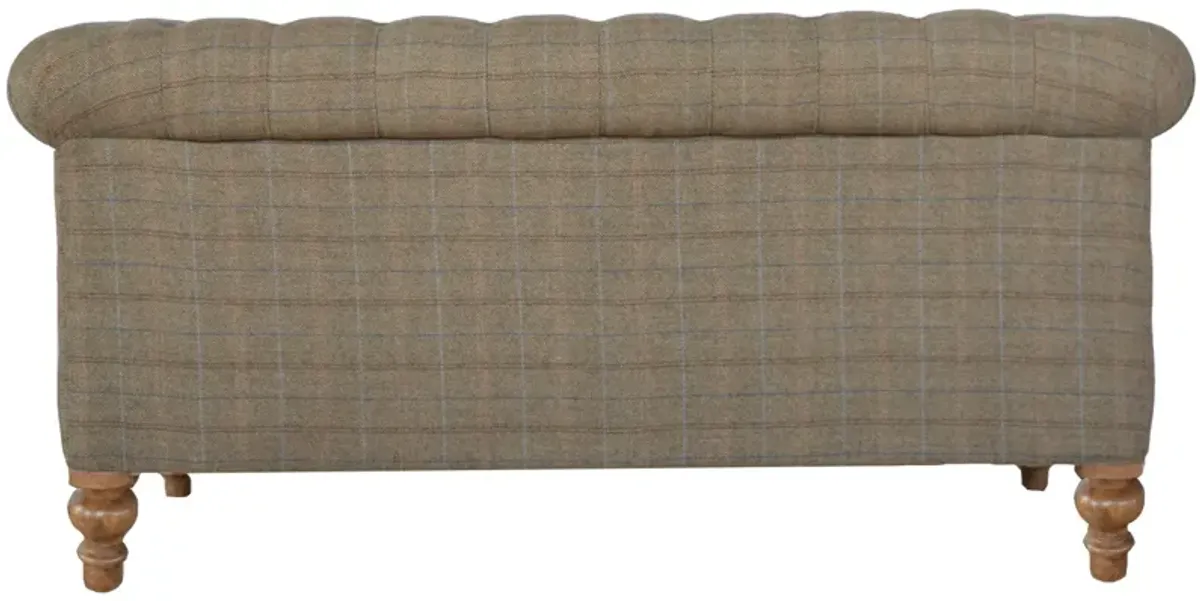 Multi Tweed 2 Seater Chesterfield Sofa Solid Wood