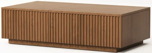 Wooden Coffee Table with 2 Drawers & Lift-Top Storage Legless 51.1" Brown