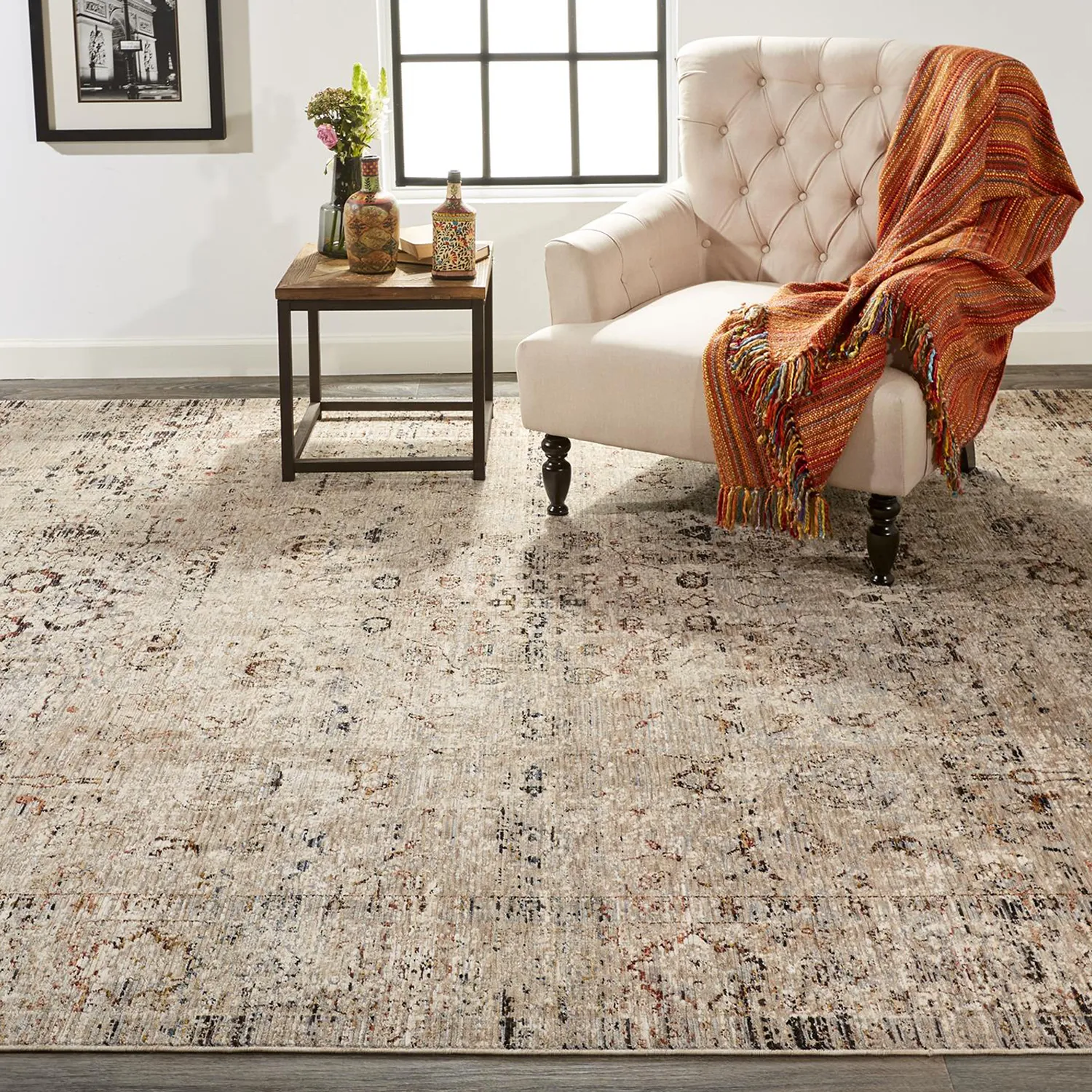 Caprio 3958F Taupe/Ivory/Gray 2'6" x 8' Rug