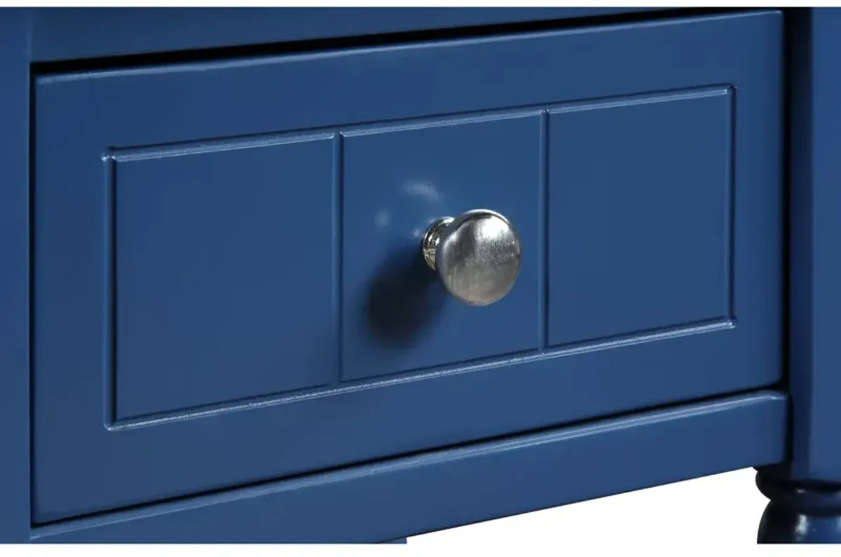 Convenience Concepts French Country Khloe 1 Drawer Accent Table with Shelf, Cobalt Blue