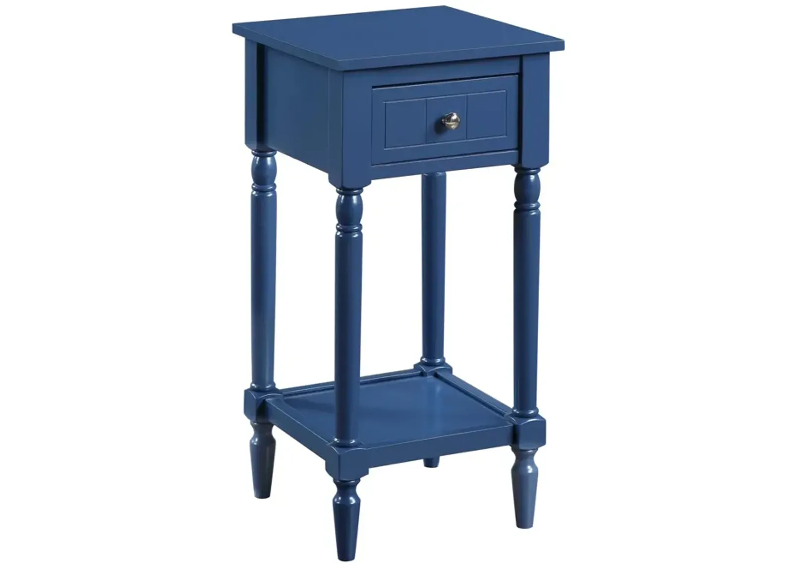 Convenience Concepts French Country Khloe 1 Drawer Accent Table with Shelf, Cobalt Blue