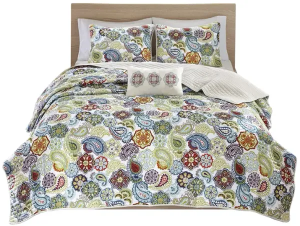 Gracie Mills Rhydian Reversible Paisley Quilt Set with Throw Pillow