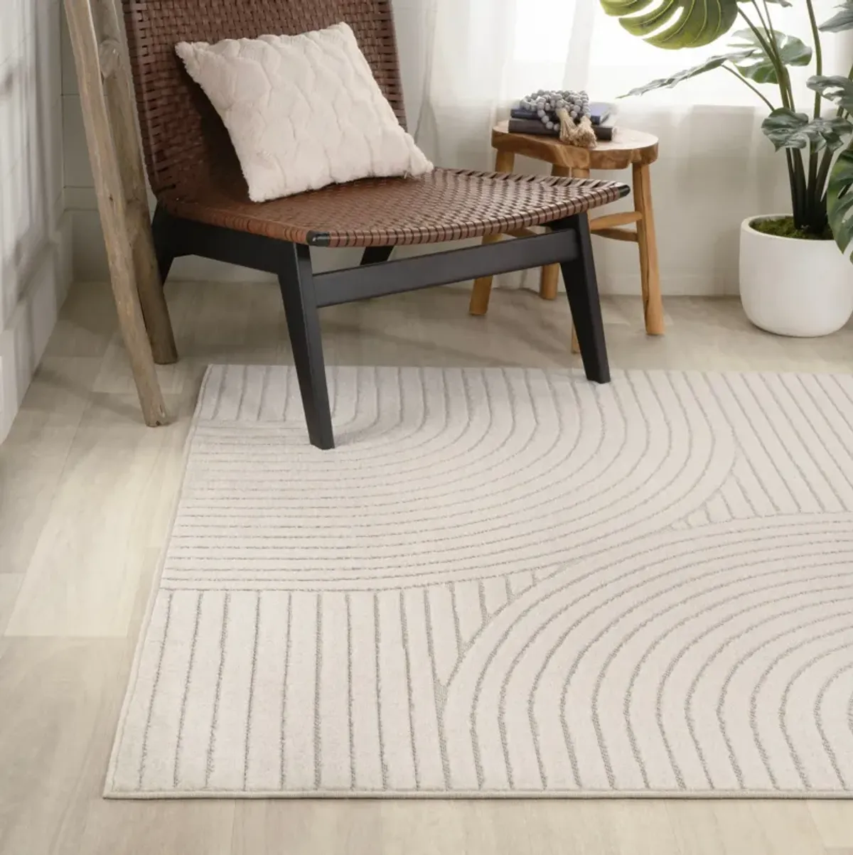 Skagen Minimalist Curve Geometric Area Rug