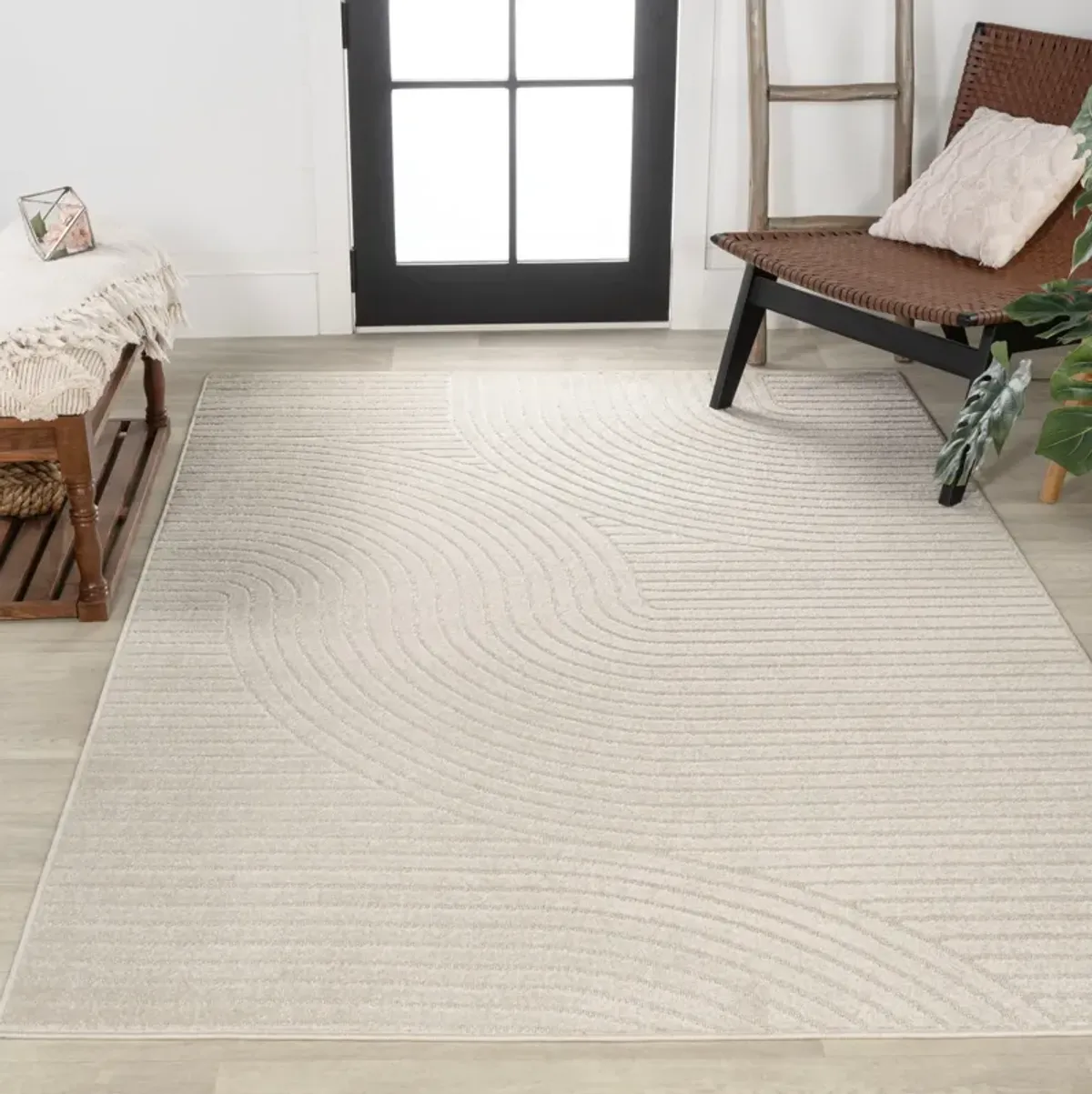 Skagen Minimalist Curve Geometric Area Rug