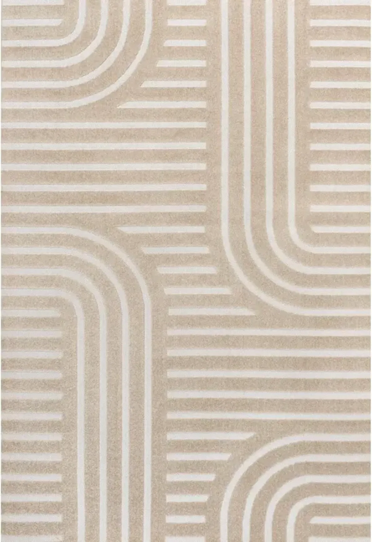 Anders MidCentury Modern Arch Stripe Two-Tone High-Low Indoor Area Rug