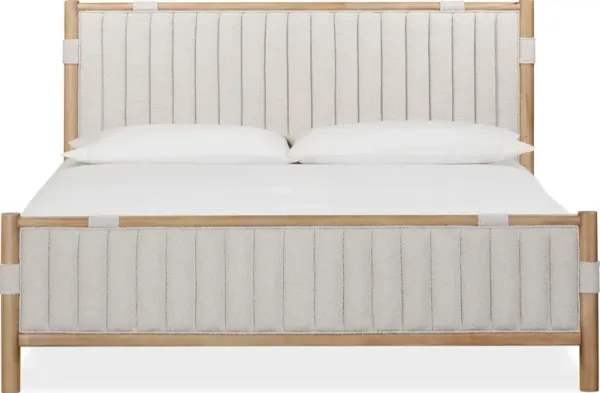 Furano King-size Upholstered Panel Bed in Ginger and Brun Boucle