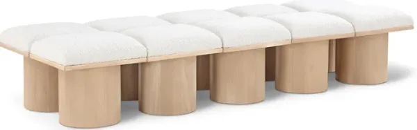 Meridian Furniture Pavilion Cream Boucle Fabric Bench